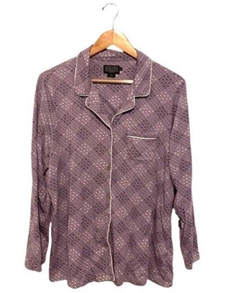 Pendleton Lounge Shirt Women Size XL Button Up Purple Long Sleeves EUC